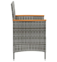 3-tlg. Garten-Essgruppe mit Kissen Poly Rattan Grau