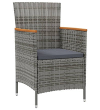 7-tlg. Garten-Essgruppe mit Kissen Poly Rattan Grau