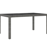 7-tlg. Garten-Essgruppe mit Auflagen Poly Rattan Schwarz & Grau