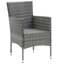 7-tlg. Garten-Essgruppe mit Kissen Poly Rattan Grau