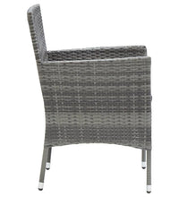 7-tlg. Garten-Essgruppe mit Kissen Poly Rattan Grau