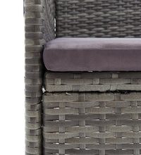 7-tlg. Garten-Essgruppe mit Kissen Poly Rattan Grau