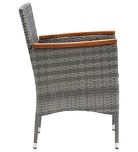 7-tlg. Garten-Essgruppe mit Kissen Poly Rattan Grau