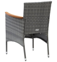 7-tlg. Garten-Essgruppe mit Kissen Poly Rattan Grau