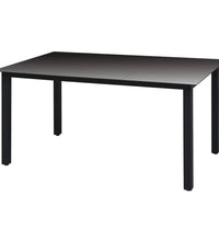 7-tlg. Garten-Essgruppe mit Kissen Poly Rattan Grau