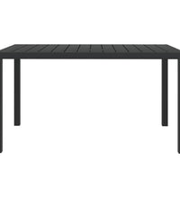 7-tlg. Garten-Essgruppe mit Kissen Poly Rattan Schwarz