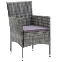 7-tlg. Garten-Essgruppe mit Kissen Poly Rattan Grau