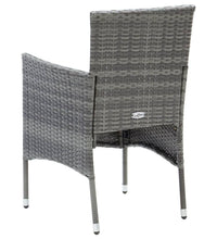 7-tlg. Garten-Essgruppe mit Kissen Poly Rattan Grau