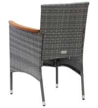 7-tlg. Garten-Essgruppe mit Kissen Poly Rattan Grau