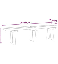 Gartenbank 160 cm Massivholz Kiefer Imprägniert