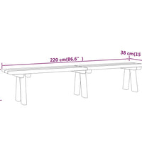 Gartenbank 220 cm Massivholz Kiefer Imprägniert