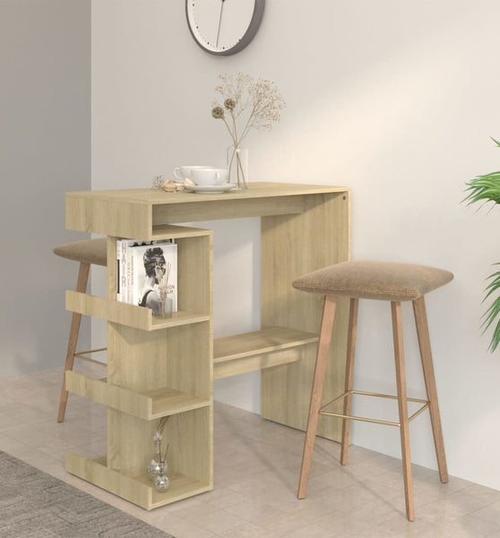 Bartisch mit Regal Sonoma-Eiche 100x50x101,5 cm Holzwerkstoff