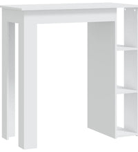 Bartisch mit Regal Weiß 102x50x103,5 cm Holzwerkstoff