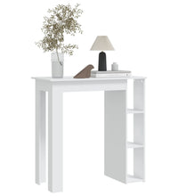 Bartisch mit Regal Weiß 102x50x103,5 cm Holzwerkstoff