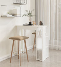 Bartisch mit Regal Weiß 102x50x103,5 cm Holzwerkstoff