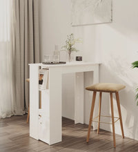 Bartisch mit Regal Weiß 102x50x103,5 cm Holzwerkstoff