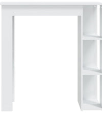 Bartisch mit Regal Hochglanz-Weiß 102x50x103,5 cm Holzwerkstoff