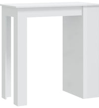 Bartisch mit Regal Hochglanz-Weiß 102x50x103,5 cm