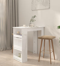 Bartisch mit Regal Hochglanz-Weiß 102x50x103,5 cm