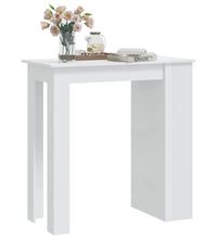 Bartisch mit Regal Hochglanz-Weiß 102x50x103,5 cm