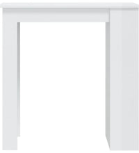 Bartisch mit Regal Hochglanz-Weiß 102x50x103,5 cm