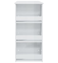 Bartisch mit Regal Hochglanz-Weiß 102x50x103,5 cm