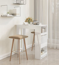 Bartisch mit Regal Hochglanz-Weiß 102x50x103,5 cm