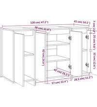 Sideboard Schwarz 120x41x75 cm Holzwerkstoff