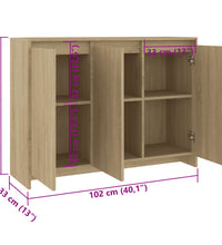 Sideboard Sonoma-Eiche 102x33x75 cm Holzwerkstoff