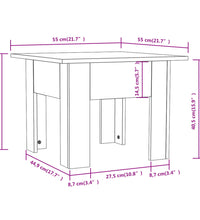 Couchtisch Weiß 55x55x42 cm Holzwerkstoff