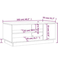 Couchtisch Weiß 102x55x43 cm Holzwerkstoff