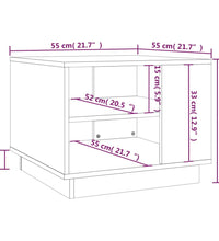 Couchtisch Schwarz 55x55x43 cm Holzwerkstoff