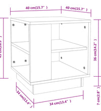 Couchtisch Schwarz 40x40x43 cm Holzwerkstoff