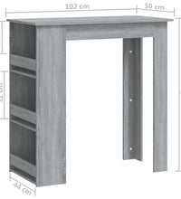Bartisch mit Regal Grau Sonoma 102x50x103,5cm Holzwerkstoff