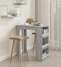 Bartisch mit Regal Grau Sonoma 102x50x103,5cm Holzwerkstoff