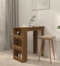 Bartisch mit Regal Braun Eiche 102x50x103,5 cm Holzwerkstoff