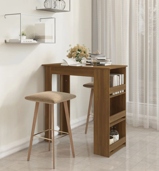 Bartisch mit Regal Braun Eiche 102x50x103,5 cm Holzwerkstoff