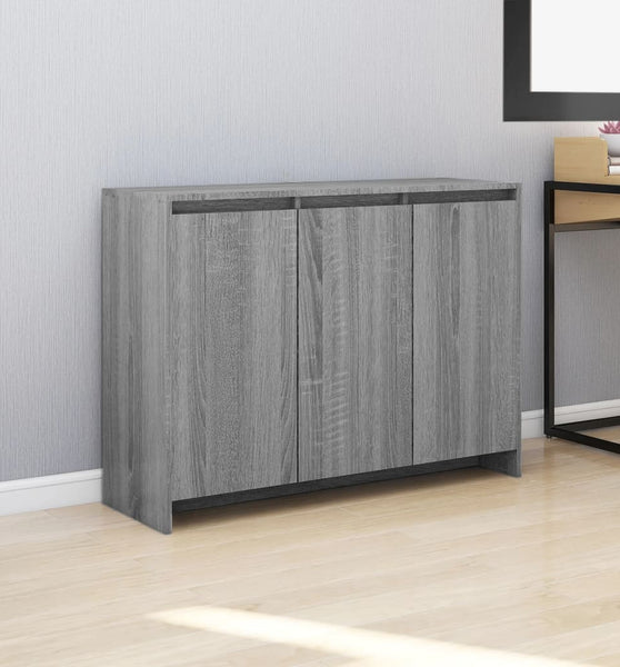 Sideboard Grau Sonoma 102x33x75 cm Holzwerkstoff