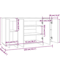 Sideboard Grau Sonoma 135x41x75 cm Holzwerkstoff