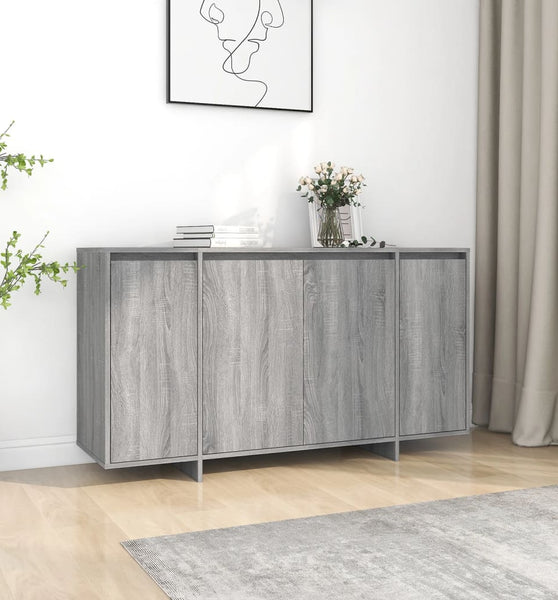 Sideboard Grau Sonoma 135x41x75 cm Holzwerkstoff