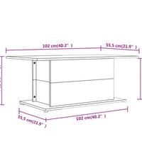 Couchtisch Grau Sonoma 102x55,5x40 cm Holzwerkstoff