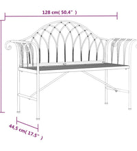 2-Sitzer-Gartenbank 128 cm Schwarz Stahl