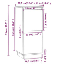 Sideboard Weiß 31,5x34x75 cm Massivholz Kiefer