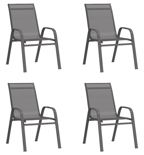 Stapelbare Gartenstühle 4 Stk. Grau Textilene