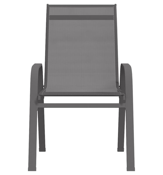 Stapelbare Gartenstühle 4 Stk. Grau Textilene