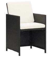 7-tlg. Garten-Essgruppe mit Kissen Poly Rattan Schwarz