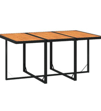 7-tlg. Garten-Essgruppe mit Kissen Poly Rattan Schwarz