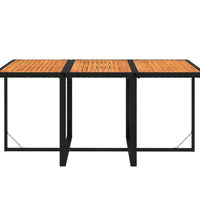 7-tlg. Garten-Essgruppe mit Kissen Poly Rattan Schwarz