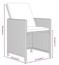 7-tlg. Garten-Essgruppe mit Kissen Poly Rattan Schwarz