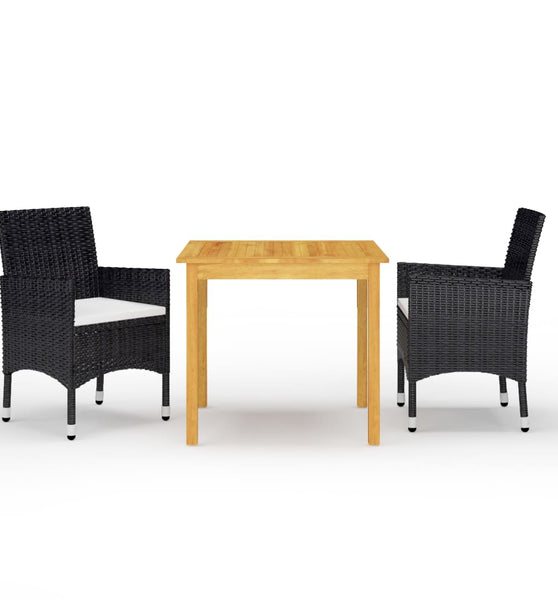 3-tlg. Garten-Essgruppe mit Kissen Schwarz